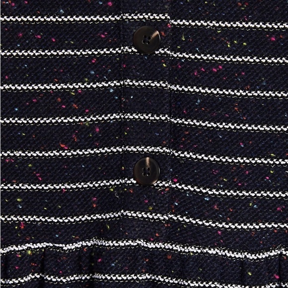 LOFT Striped Button Back Swing Dress in Navy Multi Color Specks & Metallic - Picture 7 of 15